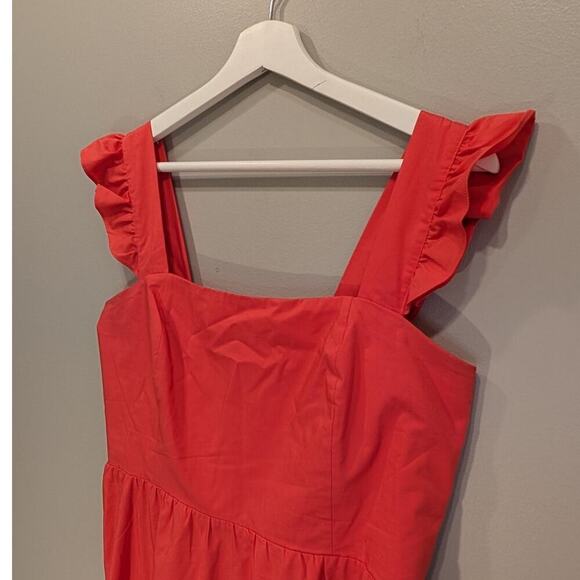 52seven Midi Dress Smocked Stretch Cotton Pockets Casual Church Picnic - Size 10 - Picture 3 of 7